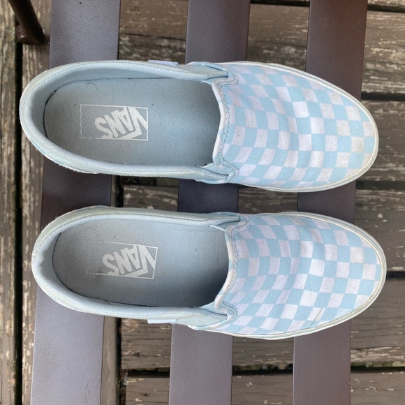 Vans checkered blue and white womens shoe - Picture 3 of 5